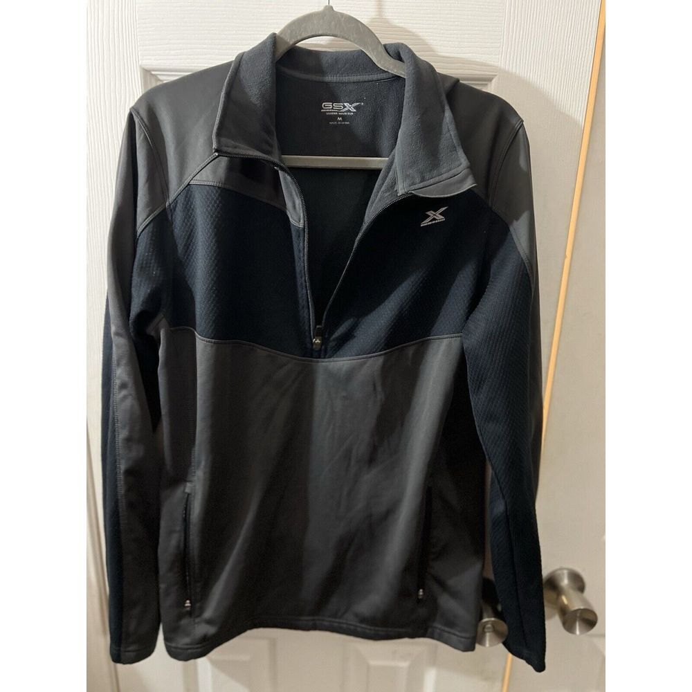 GSX Gander Mountain‎ Sweater Mens Medium Gray 1/4 Zip Pullover Long Sleeve